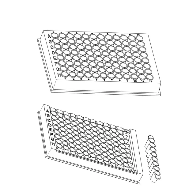 Пластина Elisa 96-well 8 полосок * 12 стерилизованный съемный с плоским дном иммуносорбент