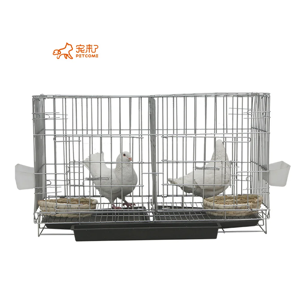 PETCOME Wholesale Foldable Stacked Wire Commercial Pigeon Large Bird Cage For Sale With Tray