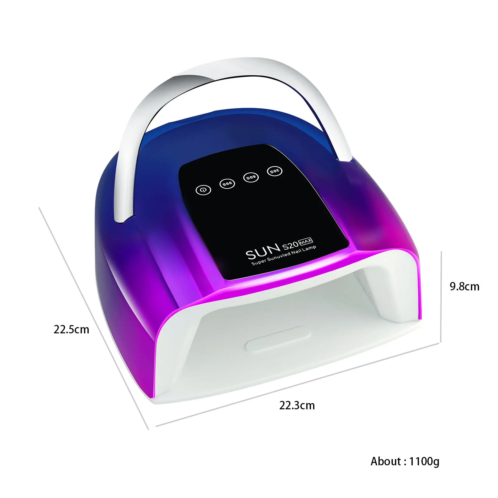 Misscheering S20 200W High Powder Wireless Rechargeable Automatic Induction Nail Art Lamp for Nail Gel Polish Quick Drying Lamp