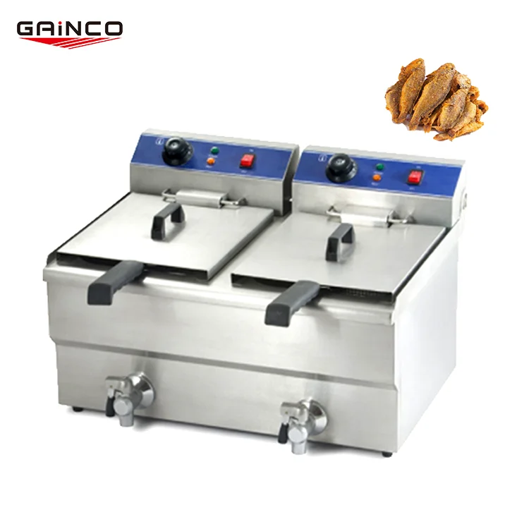 Guangdong Factory Direct Selling Commercial 10+10L Electric Commercial Electric Deep Fryer With Basket For Chip