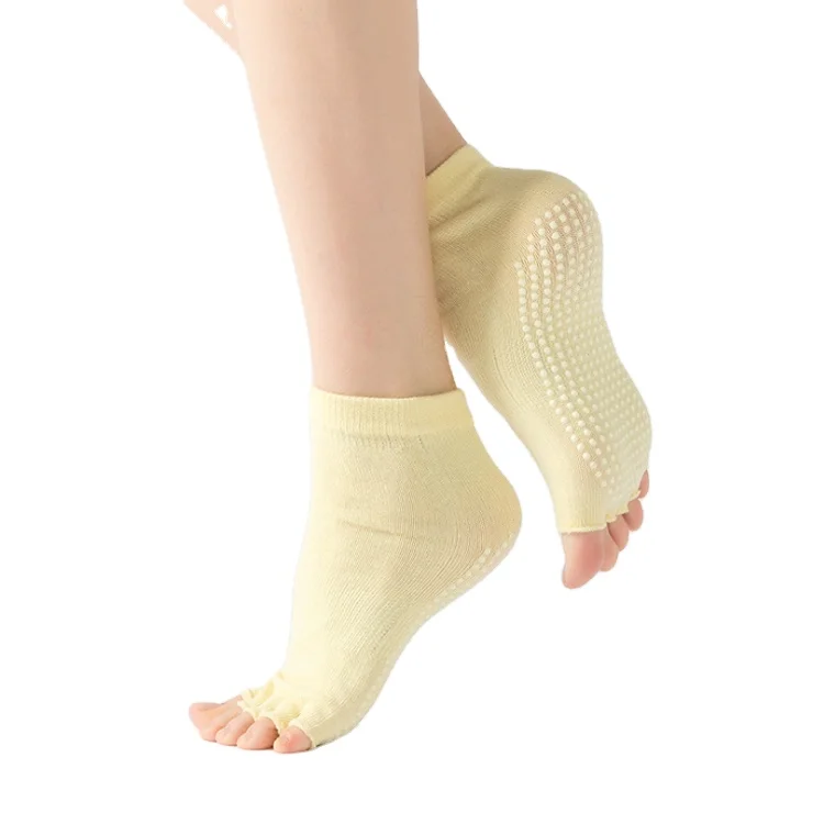 Manufacturer preferential supply anti slip custom open toe glue yoga socks