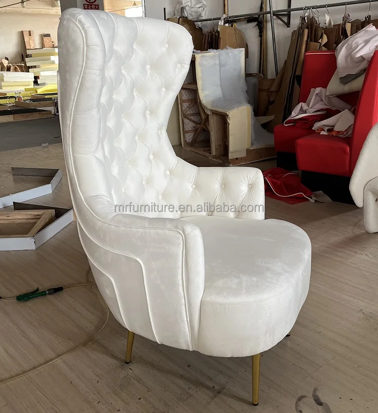 Hot Sale Luxury Living Room Chair Velvet Upholstery Leisure High Back Accent Chair For Home Hotel
