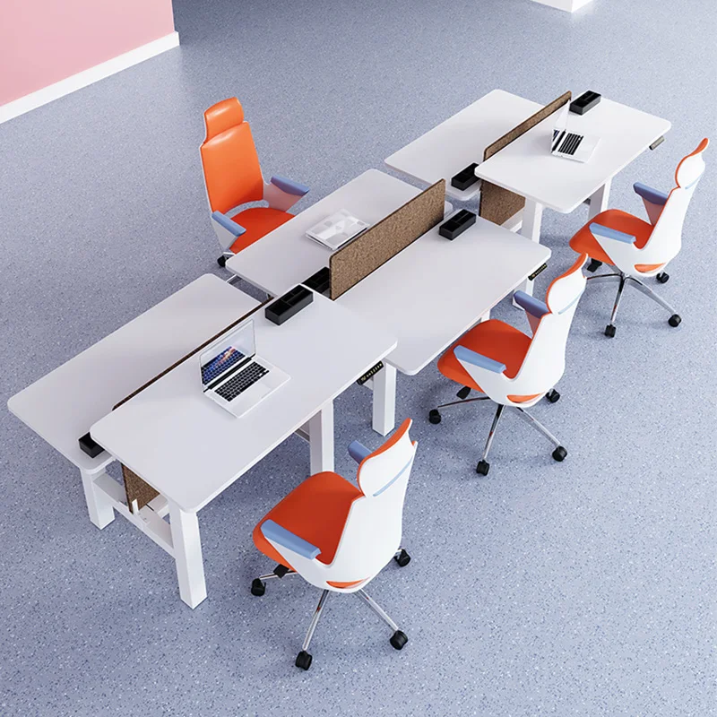 Adjustable Stand Up Desks Ergonomic Workstation Frame 2 Person Seats Electric Standing Sit to Stand Desk