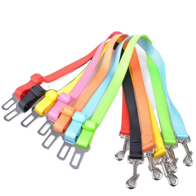 Pet Dog Cat Car Seat Belt Dog Accessories Adjustable Harness Lead Leash Small Medium Travel Clip Puppy Collar Leash Pet Supplies