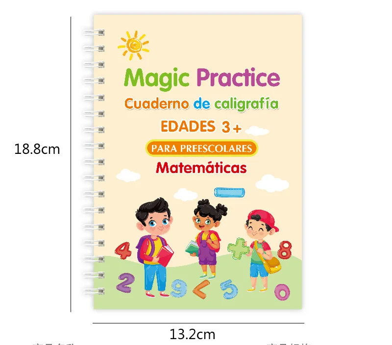 Spanish Reusable Magic Notebook Spanish Calligraphy Copybook Set Practice Notebook