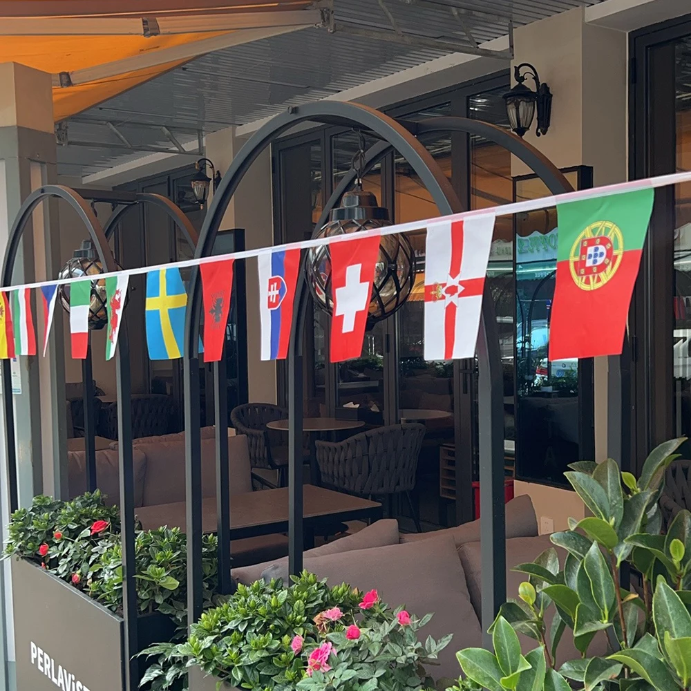 14cm*21cm Euro 2024 Football Cup  European  24 Team Bunting Flags National Team String Flags