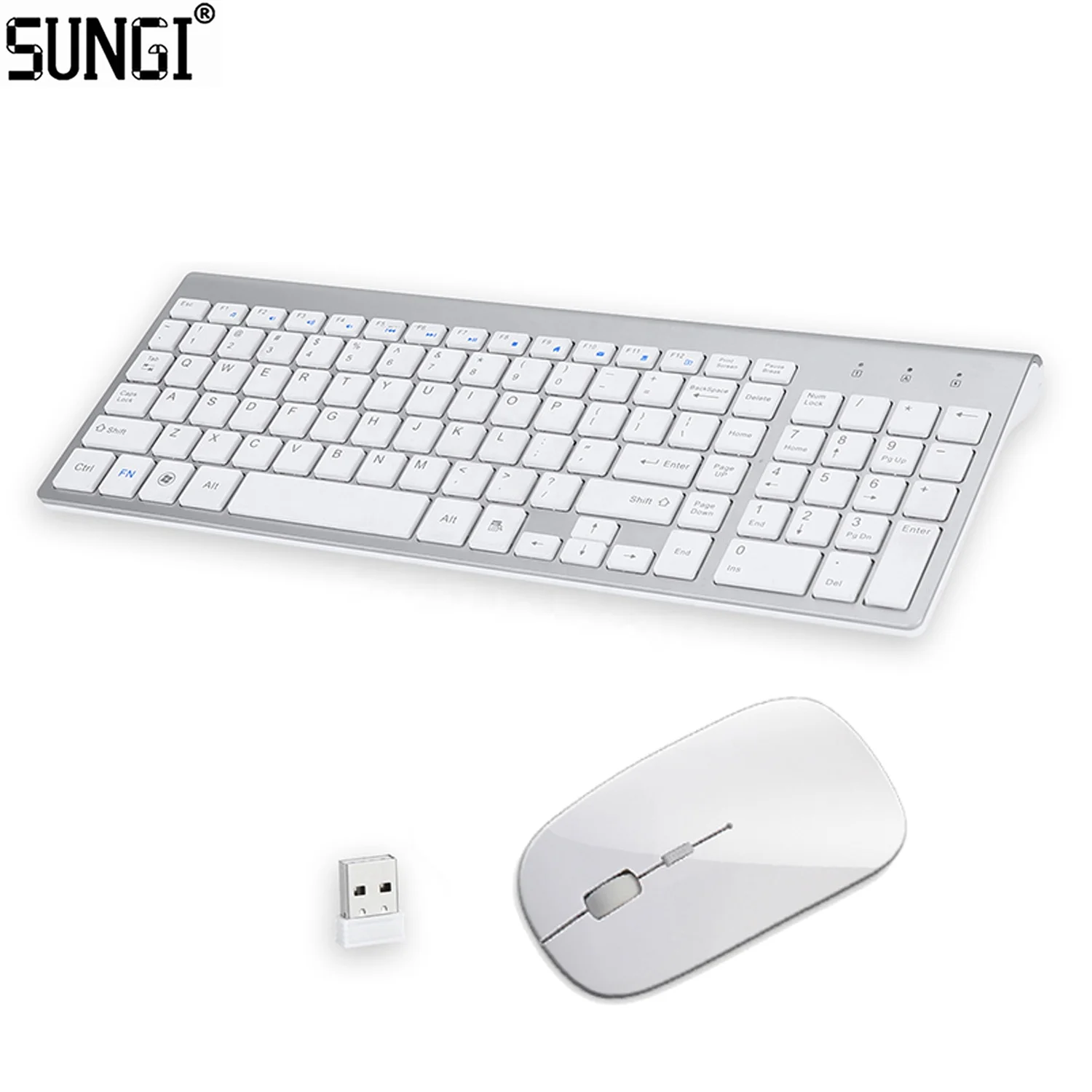 2,4G Беспроводная клавиатура и мышь, комбинированная Мини мультимедийная полноразмерная клавиатура и мышь для компьютера, ноутбука, настольного компьютера
