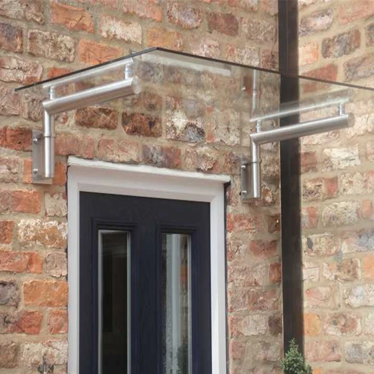 Custom glass door canopy stainless steel glass canopies/simple glass canopy