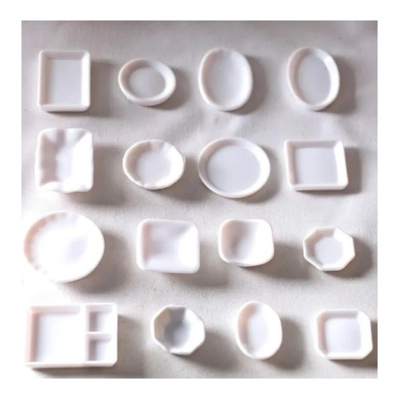 The Best Factory Hot Sales Doll House Miniature Dishes And Plates Pure White Mini Plate  Model Props