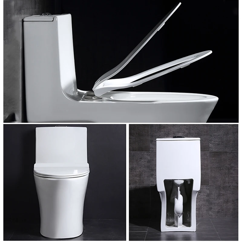 China factory modern easy install bathroom WC Mute Descent toilet siphon flush ceramic flush toilet one piece S-Trap Toilet Bowl