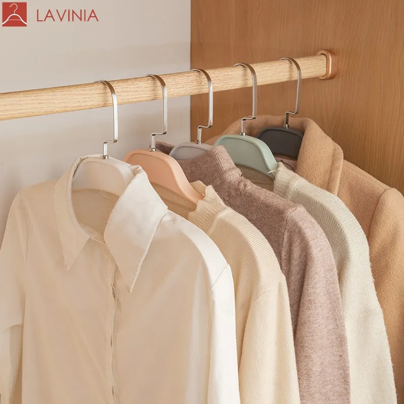 Lavinia Wide Shoulder Black Hangers Non Slip Adults Suits Plastic Hangers