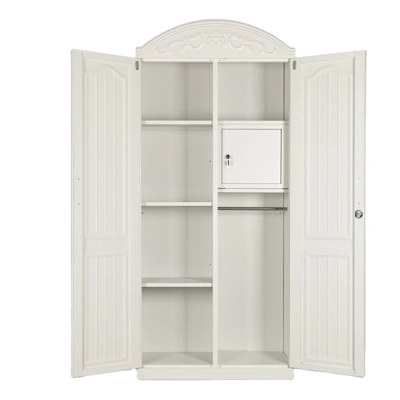 Bedroom furniture steel embossed closet wardrobe cheap factory home modern indian clothes aluminum metal locker wardrobe