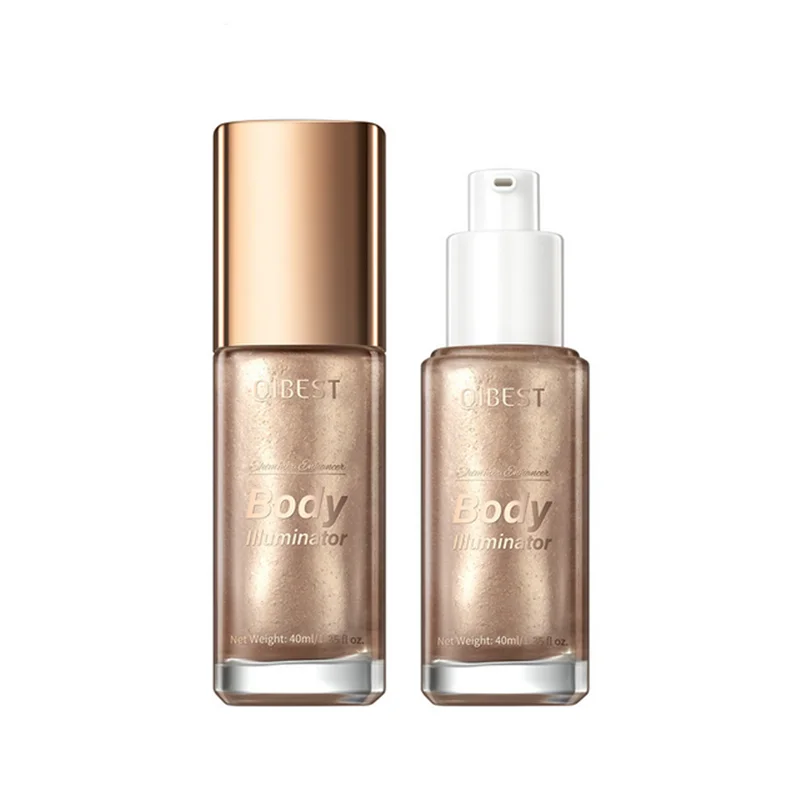 QiBest Body Oil Rose Gold 5 Color Bronze Face Brighten Glow Pearl Highlighter Illuminator Body Makeup