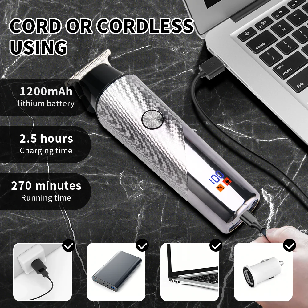 Pritech Wholesale DC Motor Hair Trimmer Lithium Battery Cheap Hair Clipper for men