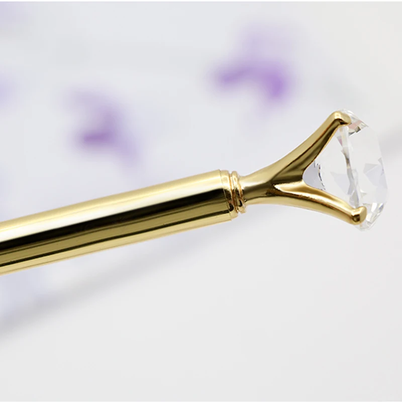 Stock Promotional Crystal Ballpoint Pen Cute Metal Ball Pen Top Diamond Pen for Gift Office School