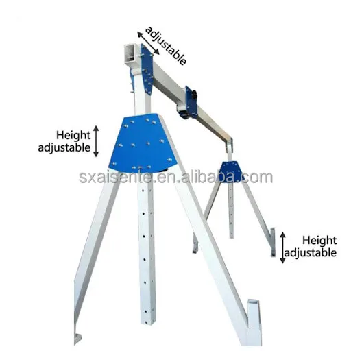 2000kg 2ton Foldable Light Duty Mini Lifting height adjustable Aluminum mobile Gantry Crane