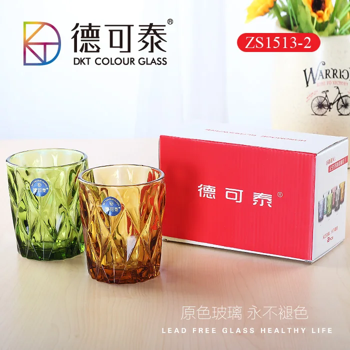 High quality rock tumbler drinking cup whisky stemless wine glass colored whisky glasses for wedding party