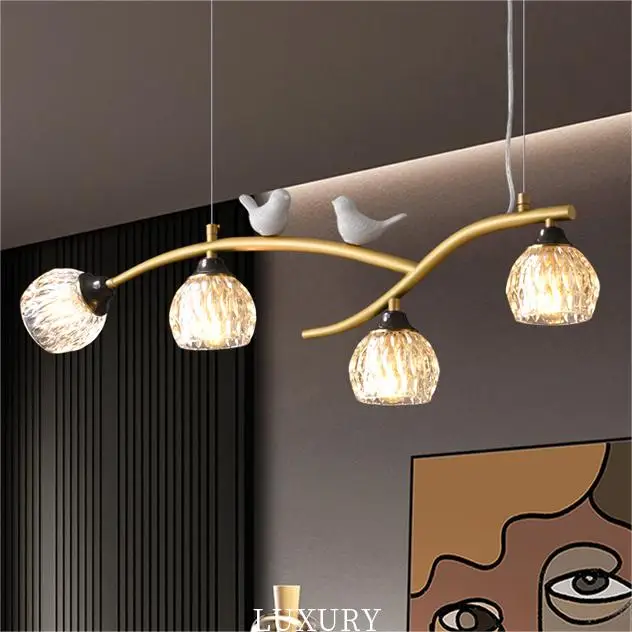 Warm and versatile restaurant cafe glass pendant light popular classic bedroom living room home decoration chandelier