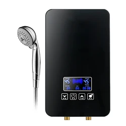 For Hot Water Heater Shower Shelf Wall Floor Mounted Bathroom Portable Electric Water Heater Electric Tankless 8.5KW 240V LED
