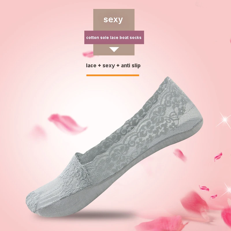 women anti slip invisible socks wholesale socks from china floral lace ankle socks