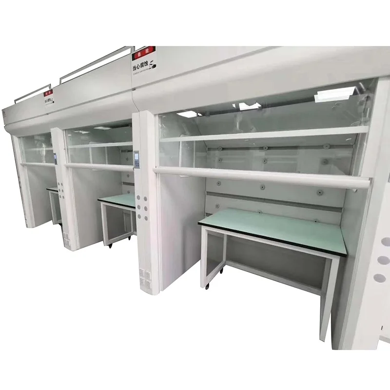 Заводская популярная полностью открытая складывающаяся стеклянная створка лабораторная мебель прогулка в вытяжном шкафу