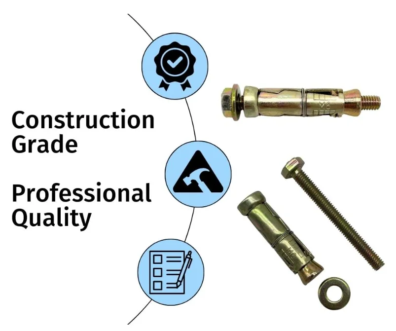 Zinc Expansion Bolts Rawl Plugs Concrete Screws Ground Anchor Bolts three pieces heavy duty anchor with bolt  M6 M8 M10