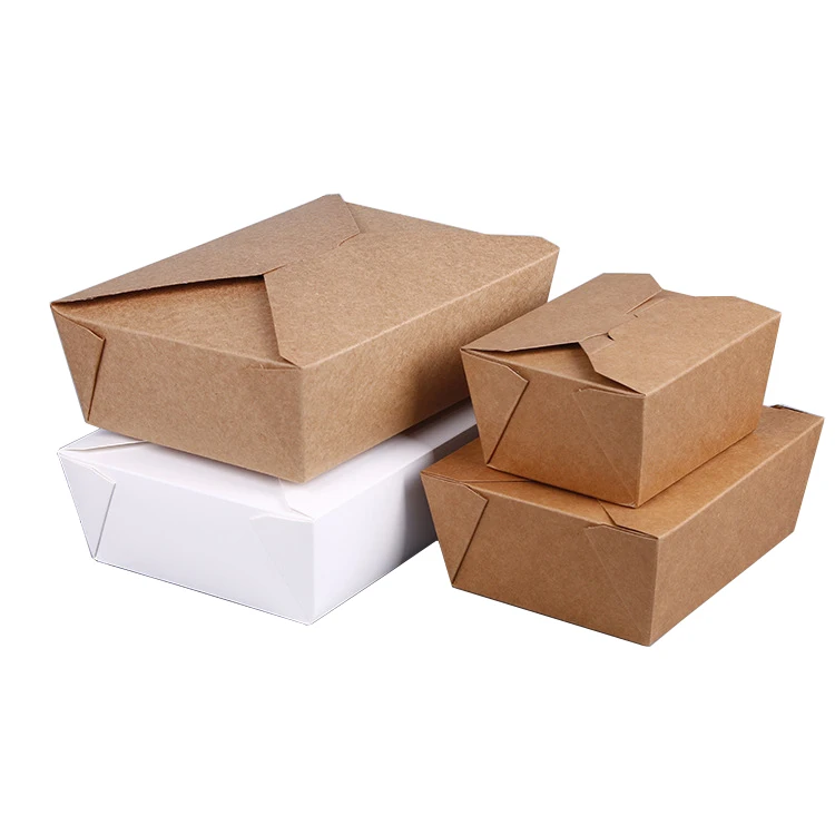 Disposable custom printed white kraft noodle box for food