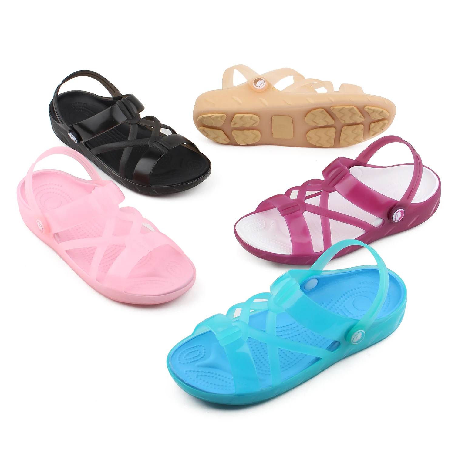 Hot Sale Jelly Slides Women Original Jelly Shoe Fisherman Sandals Back Heel Strap Jelly Sandals Women Slippers Sandals For Women