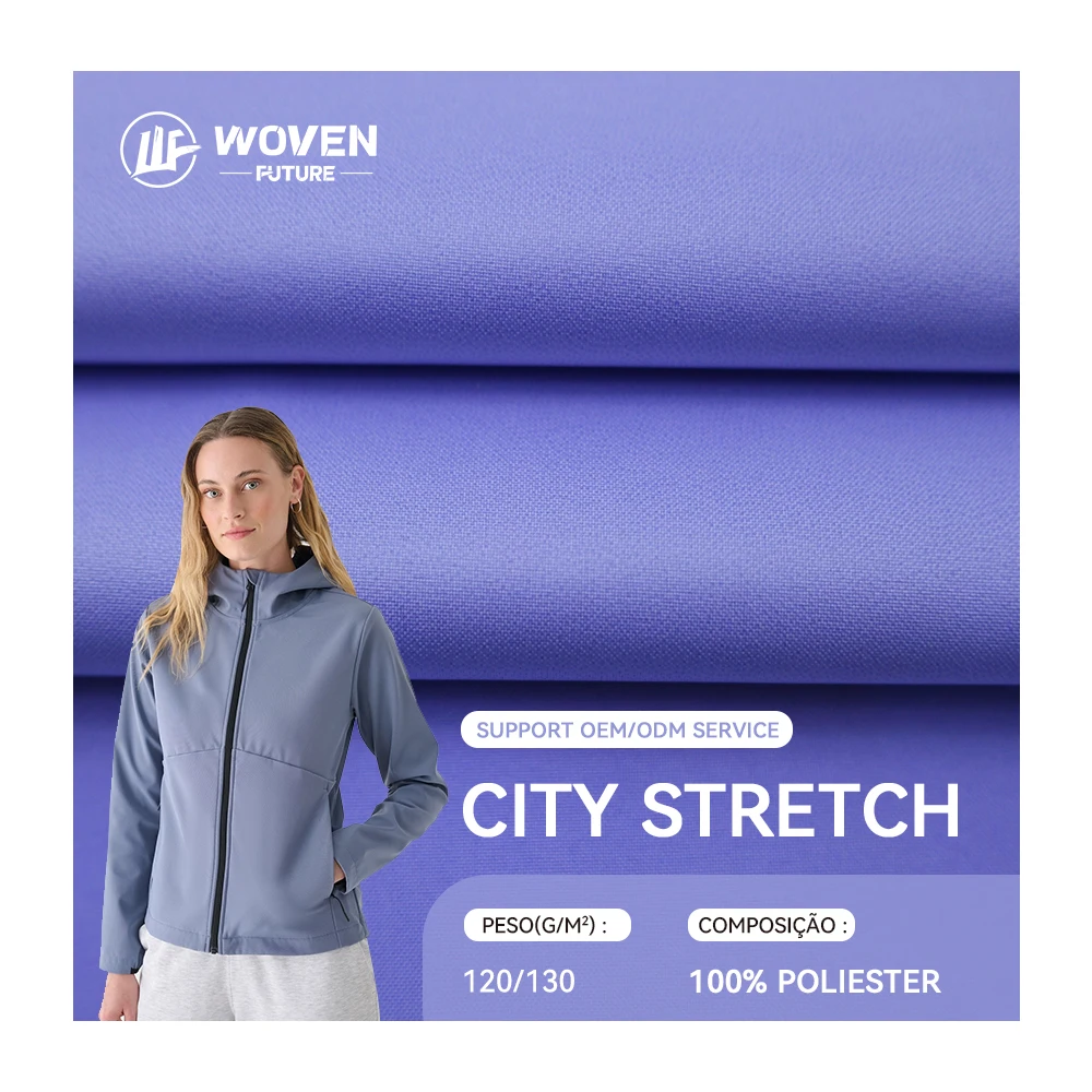Shaoxing WovenFuture outdoor tela primera calidad bonding poly mechanical stretch fabric licra microfibra fabric