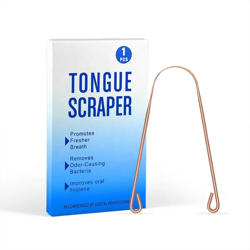ISO Approved Factory wholesale Oral Hygiene Care Copper Tongue Cleaner Scraper