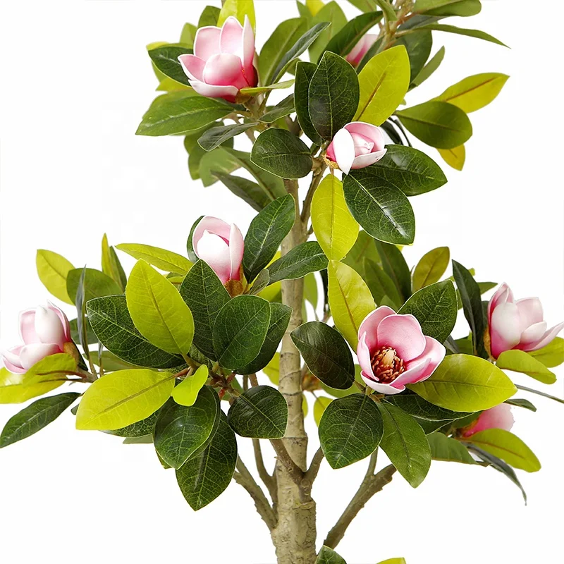 150cm artificial plant with flowers Chinese style home decoration potted artificial magnolia tree