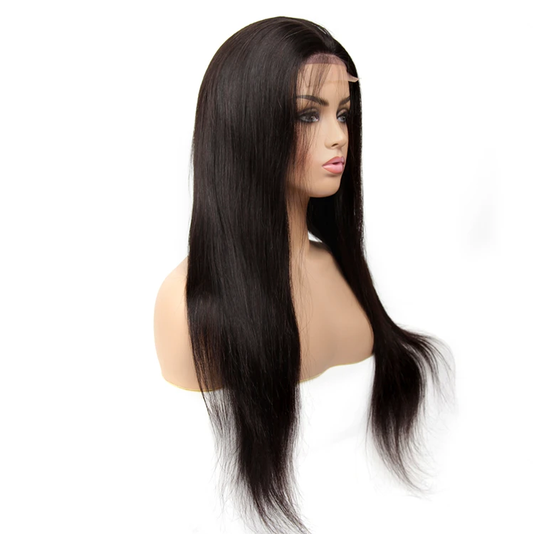 High density 150 180 virgin human hair lace front wig wholesale mink Brazilian human hair bundle with closure frontal vendors