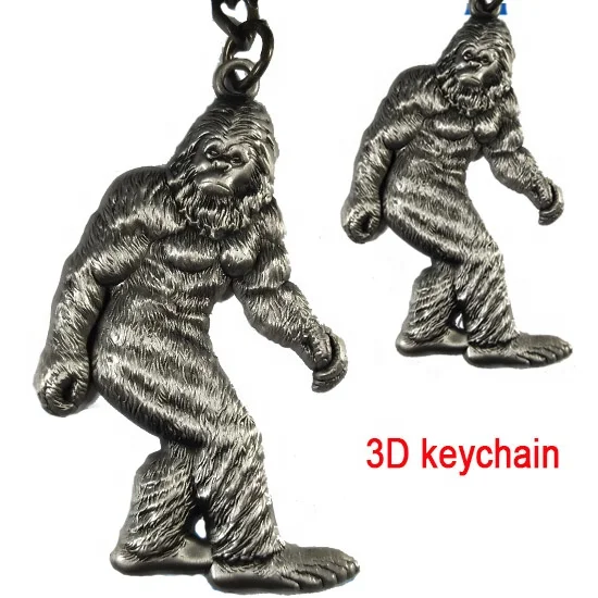 Магазин сувениров с зоопарком горячая распродажа подарок 3D Bigfoot ape man sasquatch металлический брелок