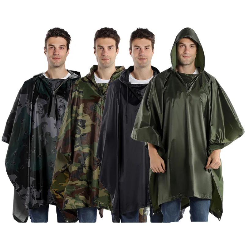 Polar Everest Rain Poncho 3 in 1 Waterproof Lightweight Outdoor Camo Poncho Raincoat for Adults Backpacking Hiking Camping