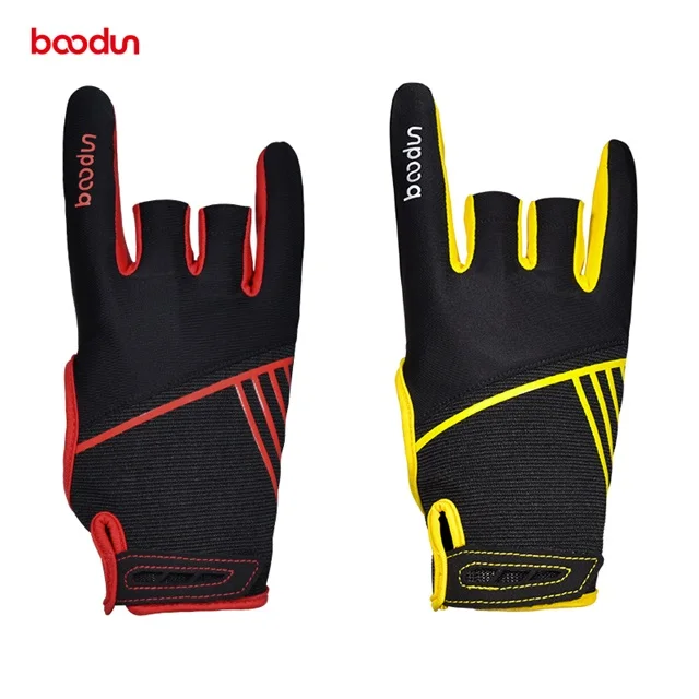 boodun Customization Unisex High Quality Free Sample Two Fingers PU Sports Gloves Durable Bowling Gloves In Wrist Support