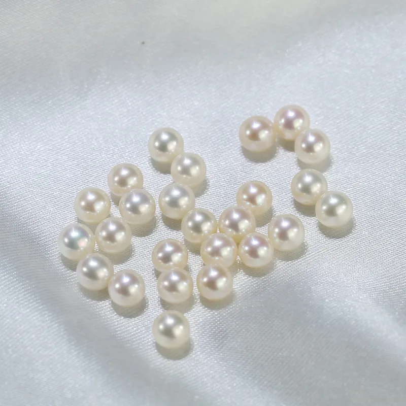 
7.5-8mm AAA grade best quality half drilled round loose freshwater pearl for jewelry 