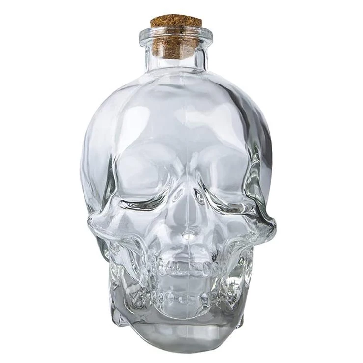 750 ml handmade champagne vodka liquor wine glass bottle whiskey glass bottle with cork stopper