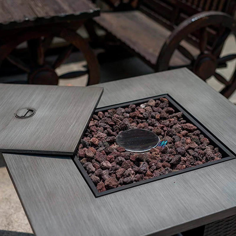 Best Price Of  28 inch 48000 BTU Outdoor square aluminum propane gas fire pit tables