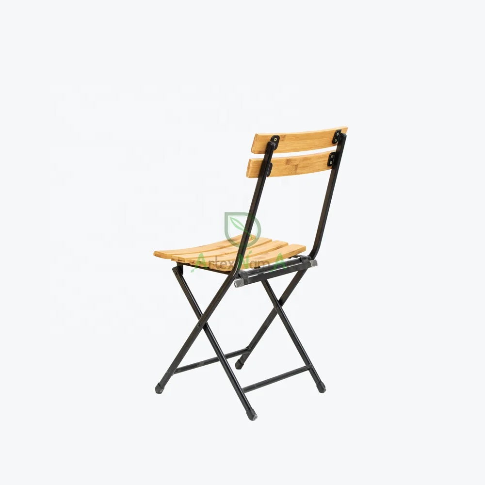 Natural bamboo outdoor bistro chair/folding patio dining chair/bamboo outdoor furniture wholesale