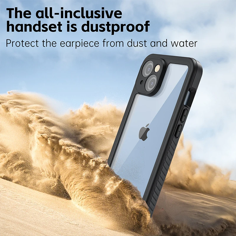 Waterproof Built in Screen Protector Full Protect Body Protective Shockproof Dustproof IP68 Waterproof Case for iPhone 15/15 Pro