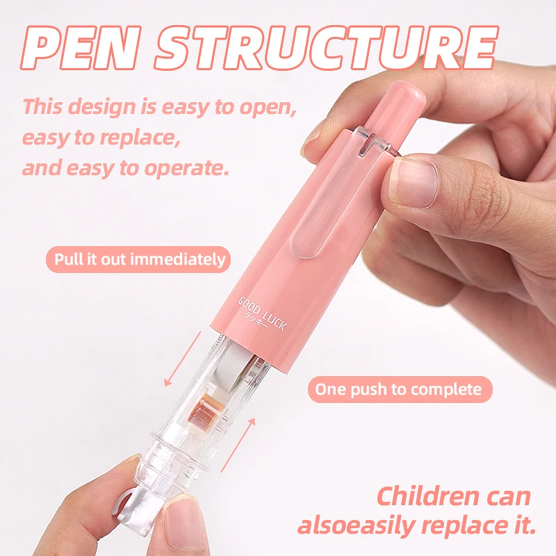 Free Shipping Correction Tape Press Type Pen Style Correction Runner With Refill Tape