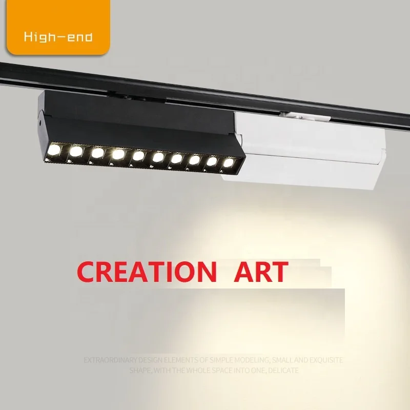 Popular design track linear grille light cob led magnetic track light systems 10w 5 heads for office