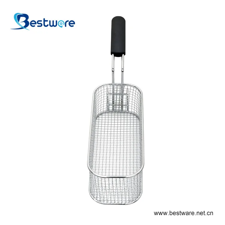 Stainless Steel Mesh Metal Wire Basket Rectangle Deep Fryer Strainer Colander Strainers