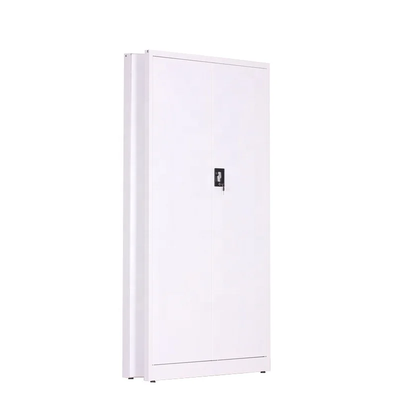 Full Height Steel Door Foldable Storage Cabinets No Tools To Assemble White Color metal storage cupboard