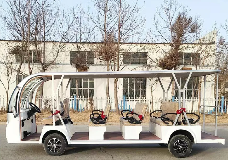 Sightseeing Car Bus 14 Seat Electric Garden Utility Vehicles Open Top Bus for Sale