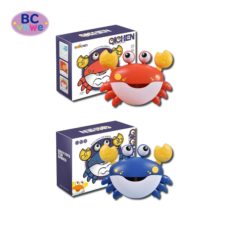 Hot Crawling Crab Baby Bath Toy Funny Bubble Machine with Automatic Soap Maker and Music Made of Plastic and Water