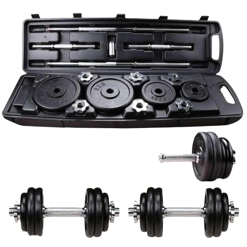 gym adjustable dumbbell set home fitness dumbbell boxed 50 kg iron electroplated barbell dumbbell