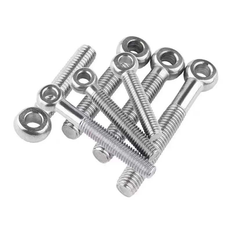 304 Stainless Steel M5M6M8M10M12M14M16M20M24 Live Knot Screw Lifting Ring Live Joint Fish Plain Finish Various Sizes Eye Bolt
