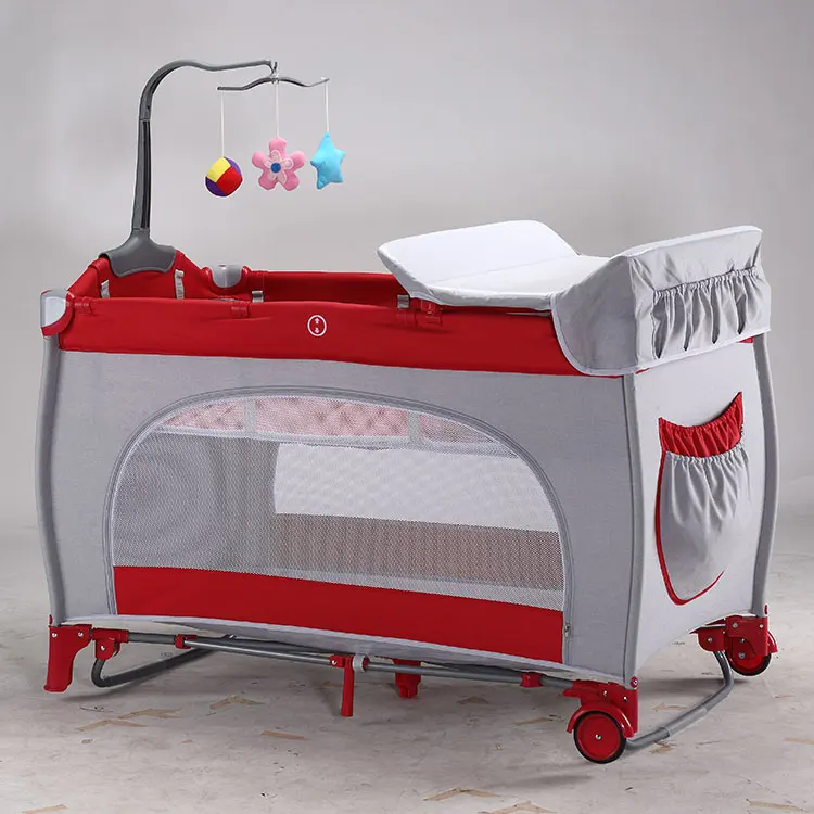 Mamakids S12-7 NEW Plastic Baby Playpen European Standard Hot Sale Baby Travel Cot With Changing Table