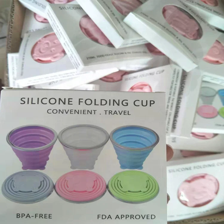 9-year Factory Free Sample Custom Logo Colors Portable Coffee Cup Foldable Silicone Collapsible Cup For Outdoor